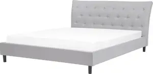 Тканевый кровать Beliani SAVERNE 160 x 200 см светло-серый