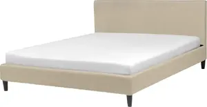 Тканевая кровать Beliani FITOU 160 x 200 см бежевый