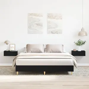 Каркас кровати VidaXL 150x200 см черный дуб шпон из фанеры
