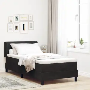 Кровать Box Spring VidaXL с матрасом 90x190 см чёрная бархатная