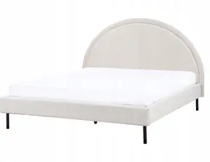 Кровать Beliani MARGUT 160 x 200 см светло‑бежевый — мягкая кровать, 160x200