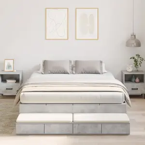 Каркас кровати VidaXL 150x200 см бетонно-серый