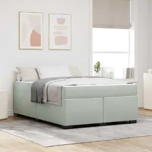 Каркас кровати с матрасом VidaXL 160 x 200 см велюровый светло-серый