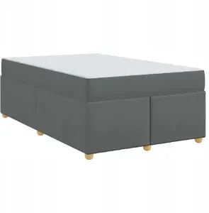 Каркас кровати с матрасом VidaXL 120 x 200 см тёмно‑серый ткань