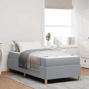 Кровать пружинная VidaXL, модель 3398899, светло‑серый и белый, 90 x 190 см