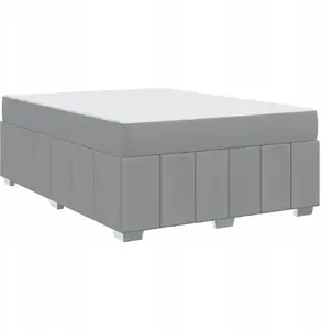 Каркас кровати с матрасом VidaXL 160 x 200 см светло-серый ткань