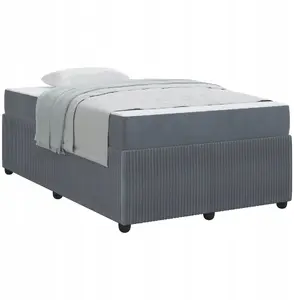 Каркас кровати с матрасом VidaXL 120 x 200 см темно‑серый велюр