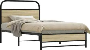 Каркас кровати VidaXL модель 4100424, 107 x 203 см, отделка дуб сонома