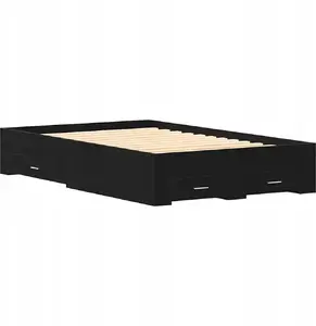 Кровать с ящиками VidaXL 120x200 см чёрный дуб инжиниринговая древесина