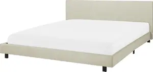 Тканевый (обитый) кровать Beliani ALBI 160 x 200 см бежевый
