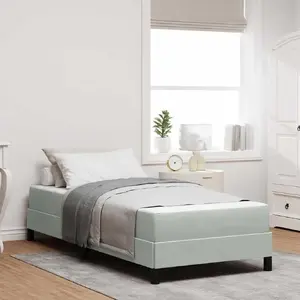 Континентальная кровать с матрасом VidaXL 90 x 200 см велюр светло-серый