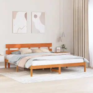 Каркас кровати VidaXL, массив сосны, вощёное коричневое покрытие, модель 872181