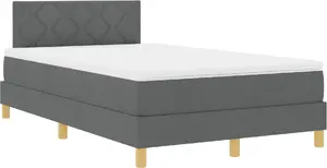 Кровать с матрасом bonel VidaXL 120x200 см тёмно-серая ткань