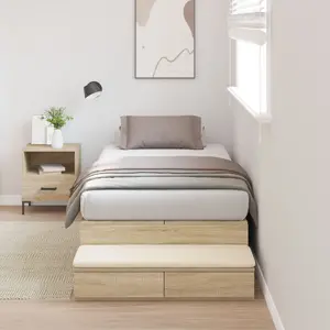 Каркас кровати с местом для хранения VidaXL 3335615 Sonoma Oak – деревянный каркас для хранения