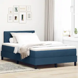 Кровать типа box spring с матрасом VidaXL 120x200 см Синяя ткань