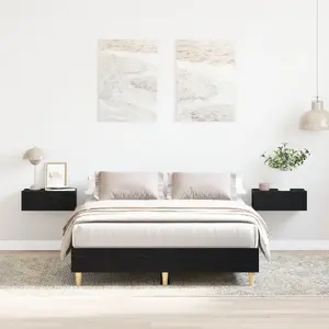 Каркас кровати VidaXL модель 862856 Черный дуб дерево 135 x 190 см прочный