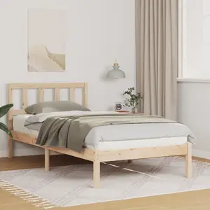 Gultas rāmis VidaXL 90 x 200 cm, brūns, no cieta priedes koksnes