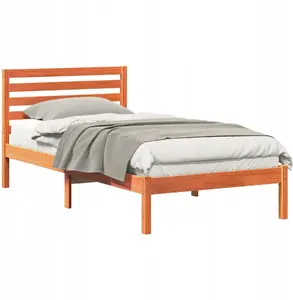 Каркас кровати VidaXL 80 x 200 см массив сосны восковый коричневый