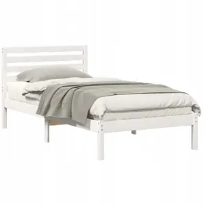 Каркас кровати с изголовьем VidaXL 75 x 190 см, массив сосны, белый