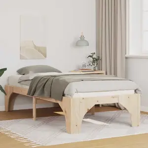 Каркас кровати VidaXL 75 x 190 см коричневый массив сосны