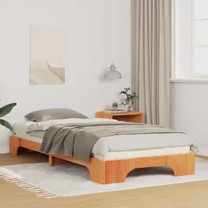 Каркас кровати с хранением VidaXL 90 x 210 см Коричневое дерево