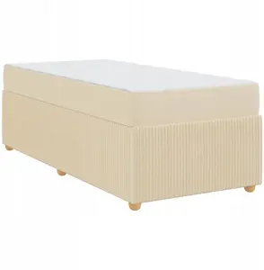 Каркас кровати VidaXL 90 x 200 см ткань кремовый