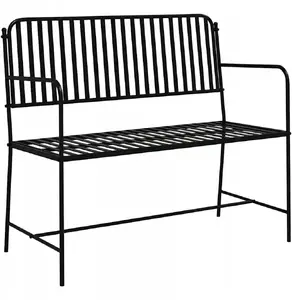 Садовая скамья VidaXL 104 x 54 x 93 см сталь, чёрная