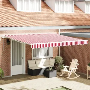Маркиза ручная VidaXL Chowana, красно‑белые полосы, 400 x 300 см