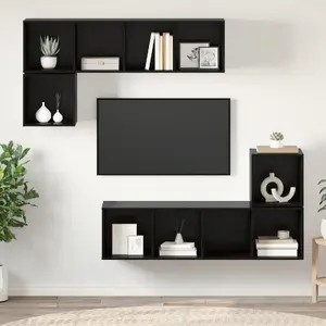 Комплект тумб для ТВ VidaXL модель 3393127, 4 шт., черный дуб, 37 x 37 x 142.5 см каждая