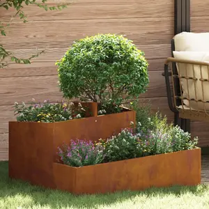 Кашпо VidaXL 80×80×50 см из атмосферостойкой стали