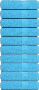Towels for hands VidaXL set of 10 turquoise 50x100 cm 100% cotton