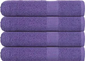 Bath Towel Set VidaXL 4 pcs, purple, 100 x 200 cm, 100% cotton