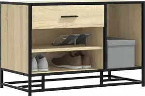 Скамья для обуви VidaXL Sonoma Oak 80x40x53,5 см Фанера и металл