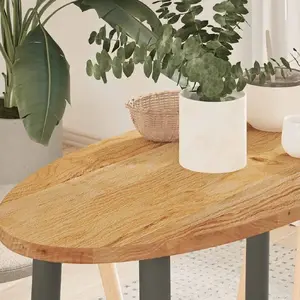 Столешница VidaXL овальная из цельного дуба 80x40x2 см коричневая