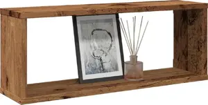Настенные кубические полки VidaXL, 2 шт., старое дерево, 60x15x23 см
