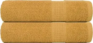 Towel set VidaXL 2 pcs bath towels 100x150 cm 360 gsm 100% cotton, gold