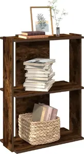 Shelf unit VidaXL 3-tier smoked oak 60x30x80 cm