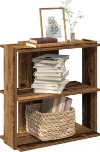 Книжная полка VidaXL 3 уровня из старой древесины 60x30x60 см