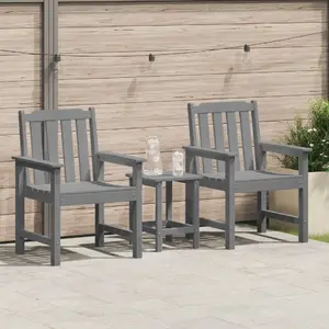 Садовые стулья VidaXL модель 42006606 набор 2 шт, светло‑серые HDPE