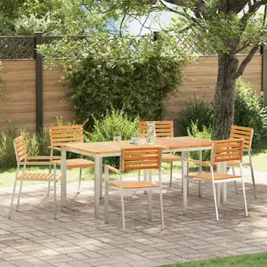 Складные садовые деревянные стулья VidaXL 6 шт 54.5x56x89 см тик