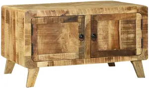 Kafijas galdiņš VidaXL 80x54x45 cm no mango cieta koka, taisnstūra zems galds