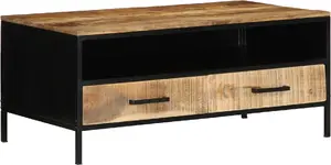 Журнальный стол VidaXL 90x50x40 см из массива грубой манговой древесины