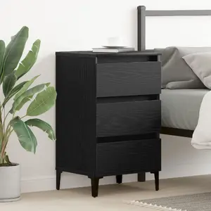 Bedside Table VidaXL model 862580, black oak veneer MDF compact