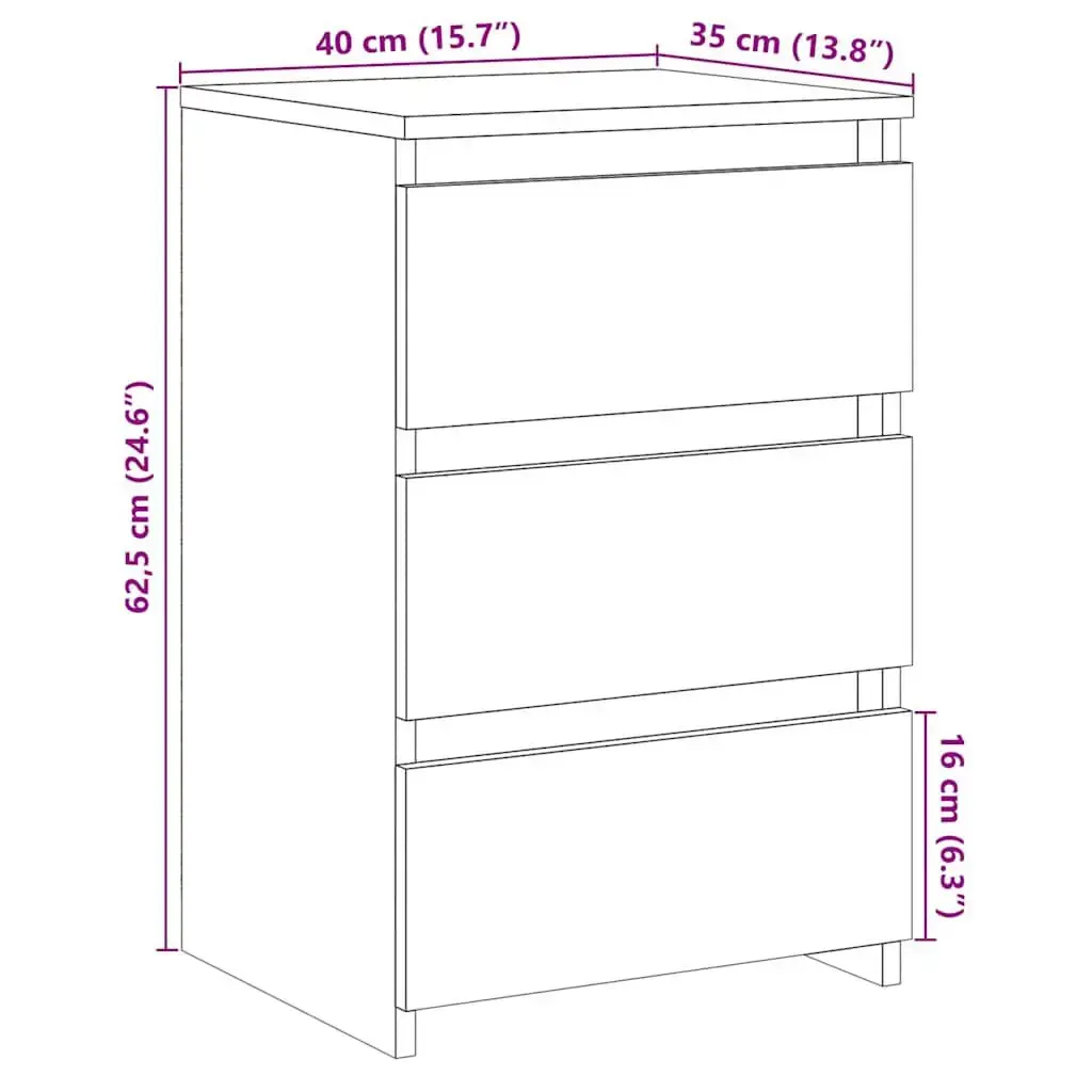 VidaXL 856522 nightstand/bedside table 856522 Photo 11