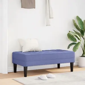 Скамья VidaXL Jeans синяя 113x57x39 см тканевая