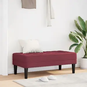 Скамья VidaXL Burgund 113×57×39 см с тканевой обивкой, модель 42001938
