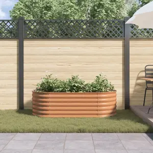 Raised Garden Bed VidaXL 160×80×44 cm, Brown Wood-Effect Steel