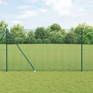 Fence panel VidaXL welded wire mesh with 13 iron anchors green 1.6 x 2.5 m steel