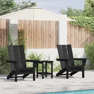 Складные кресла Adirondack VidaXL 2 шт., черные, 74.5 x 80.5 x 90 см, HDPE