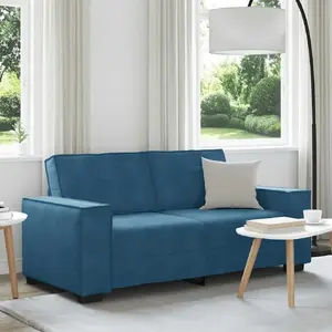 Диван 2-местный VidaXL 140 см, обивка из синего бархата, модель 4105029